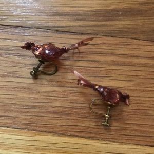 Vintage Pink Bird Earrings